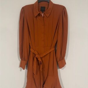 Alex Marie Rust Orange Button-Front Blouse